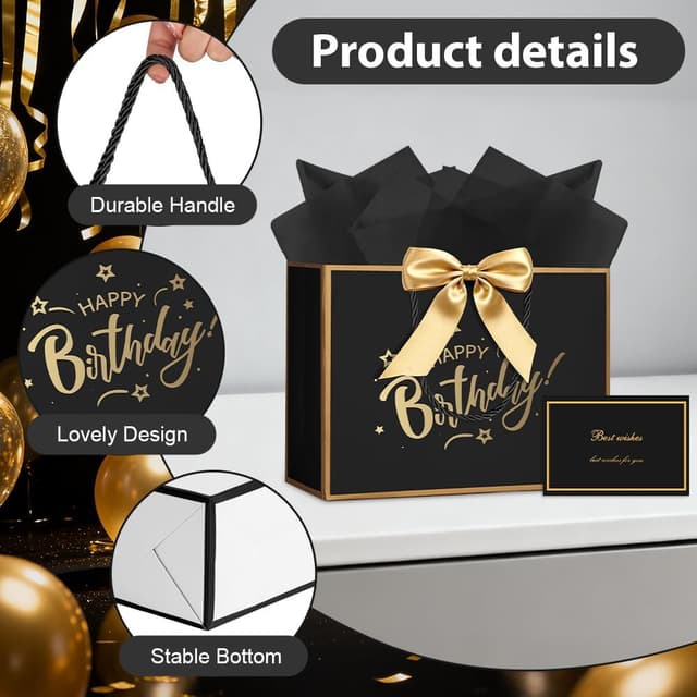 Thumbnail 2 de AOOSU Geschenktüte Geburtstag 28×20×10cm