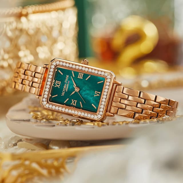 Thumbnail 1 de Victoria Hyde Orologio rettangolare verde 22×28