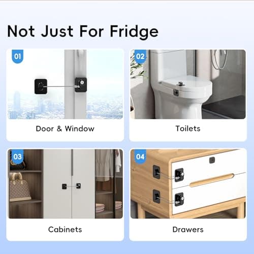 Thumbnail 5 de Blocca bambini A nero per frigorifero e cassetti, 2 pezzi 🔒