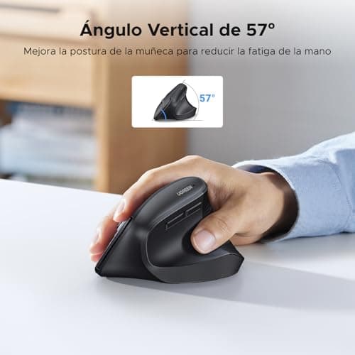 Detalle de UGREEN Ratón Inalámbrico Ergonómico Vertical Bluetooth 5.4 🖱