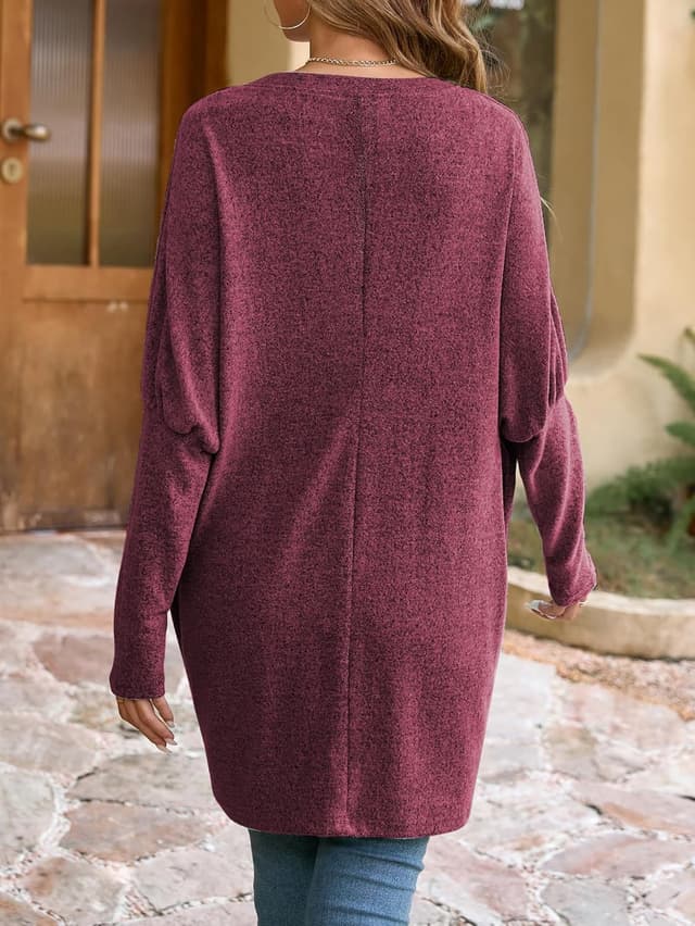 Detalle 1 de Famulily long tunics for women oversized long T-shirt sweatshirt with pockets (solid colour)