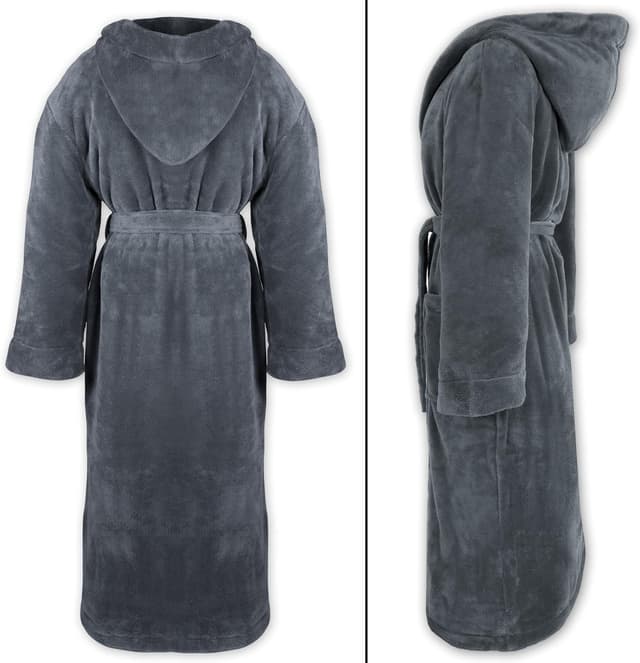 Detalle 2 de Gräfenstayn Kuschelfleece Bademantel mit Kapuze (unisex) und Öko-Tex Standard 100, Größe S–XXXL