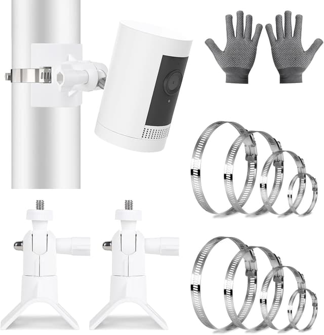 Detalle de LALAGO Masthalterung für Außen-/Innenkamera & Solarpanel (2er-Set) – universell mit 360° Drehung und verstellbarem Durchmesser