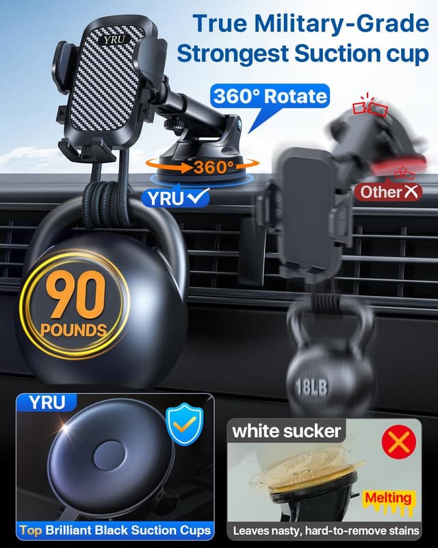 Detalle 2 de YRU True Military-Grade 90+LBS Car Mount