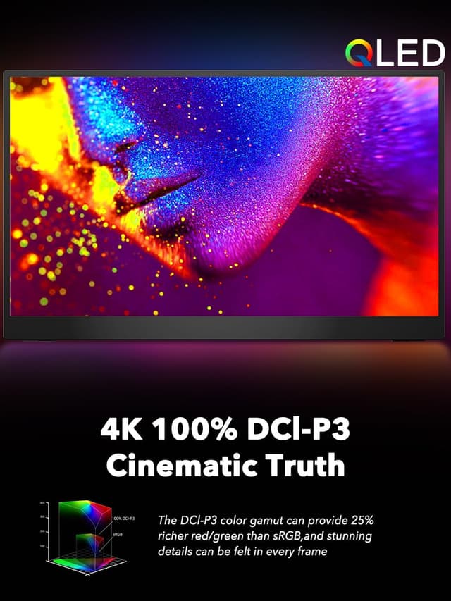 Detalle de UPERFECT 17.3-inch 4K QLED portable monitor