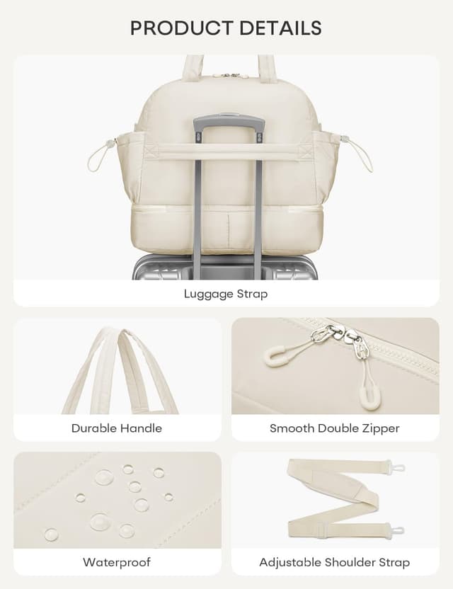 Thumbnail 6 de BAGZY sac de voyage cabine 40x35x20 cm (32 L) avec compartiment chaussures et poches pour week-end