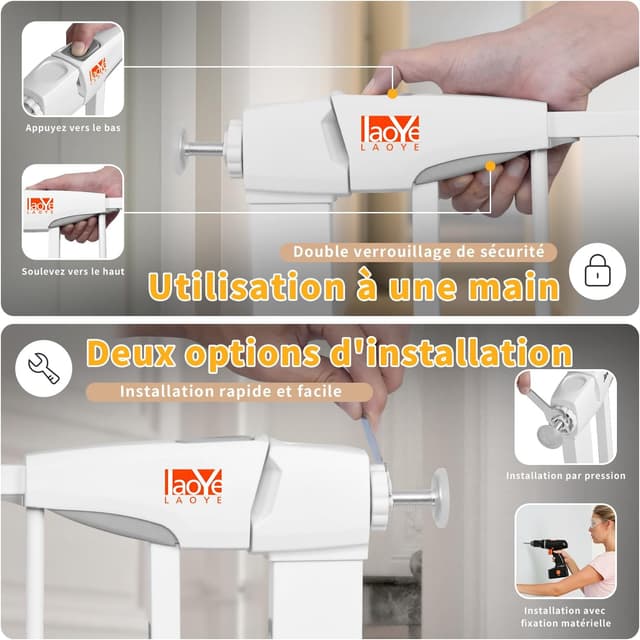 Thumbnail 4 de LAOYE Barrière sécurité 92 cm sans perçage