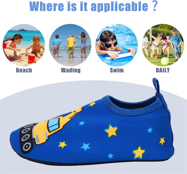 Detalle de Chaussures aquatiques enfant (garçon/fille) type chausson barefoot – séchage rapide, antidérapant