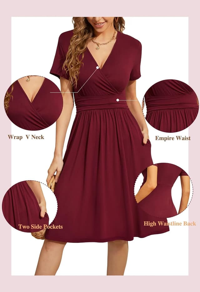 Thumbnail 4 de WEACZZY Women's V-Neck Floral Dress with Pockets ๐