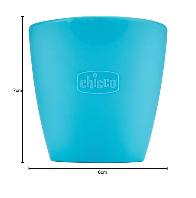 Detalle 2 de Chicco Silikonbecher blau – kleiner Trinkbecher für die ersten Monate