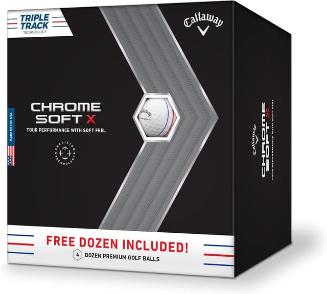 Detalle 2 de Callaway Chrome Soft X Golf Balls (Triple Track, Yellow) for high-speed spin and control