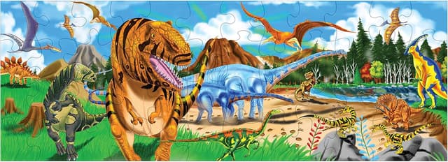 Detalle de Melissa & Doug Land of Dinosaurs 4 ft Puzzle