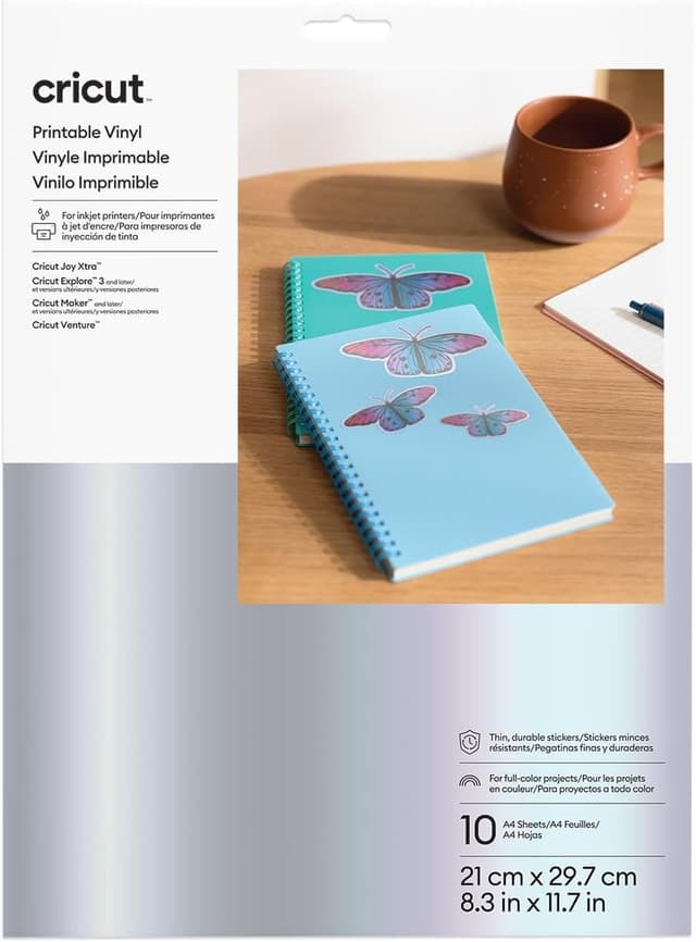 Imagen de Cricut Vinyle Imprimable Argent A4 10 feuilles en OfertitasTOP