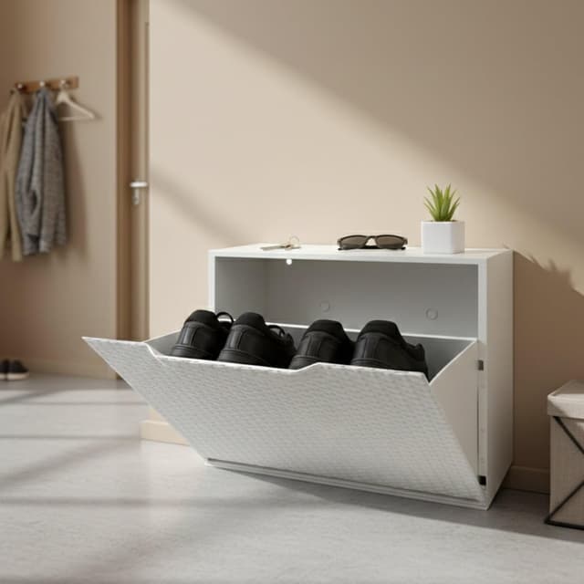 Detalle de Dmora Scarpiera Gouvry 1 Anta Bianco 51x17x40 cm