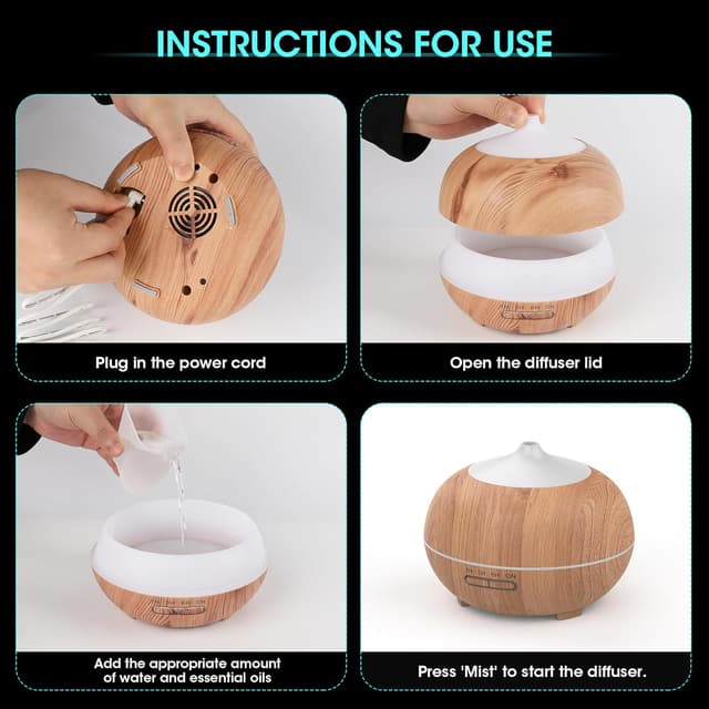 Thumbnail 5 de Aroma Diffuser 500ML Ultraschall für Schlafzimmer