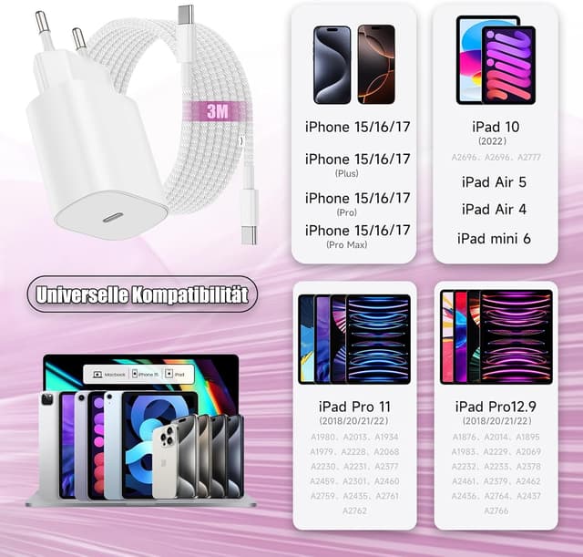 Detalle 2 de 25W USB-C iPad Ladegerät inkl. Kabel