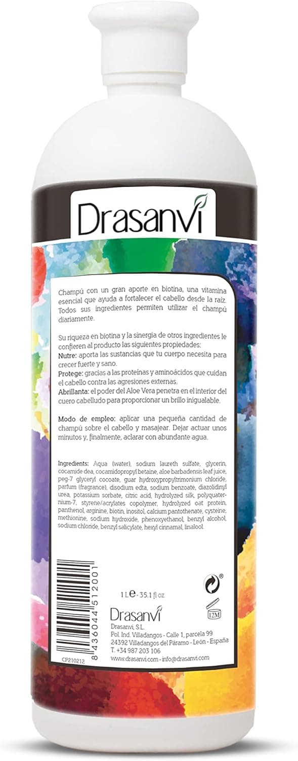 Thumbnail 1 de DRASANVI Champú Biotina y Aloe Vera 🌿 1000ml