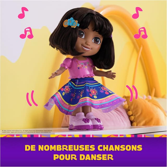 Detalle 2 de Dora – Poupée Danse avec Moi, figurine interactive de 30 cm avec 5 accessoires et 6 chansons
