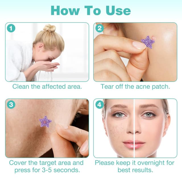 Thumbnail 6 de BUTBU 400 Stück sternförmige Hydrocolloid-Pimple-Patches (Tag & Nacht, 2-in-1) mit Teebaumöl & Centella