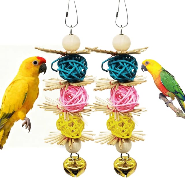Imagen de 2 Pcs Bird Toys for Parrots Shredding Toy Corn Cob en OfertitasTOP