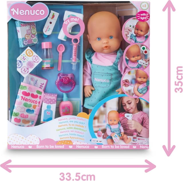 Detalle 1 de Nenuco Muñeco Bebé 👶 con Accesorios para Médicos y Enfermeras