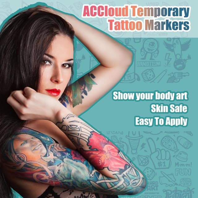 Thumbnail 3 de ACCloud tatuajes temporales 10 marcas