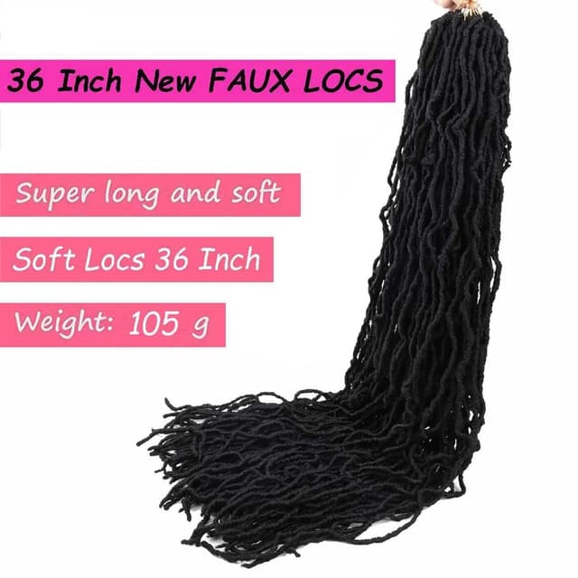Detalle 2 de Layashow 6-Pack Soft Locs Crochet Hair (Pre-Looped) 36-Inch Faux Locs