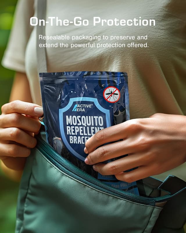 Detalle de Active Era Mosquito Repellent Bracelet (DEET-free) – Black, 18 pack