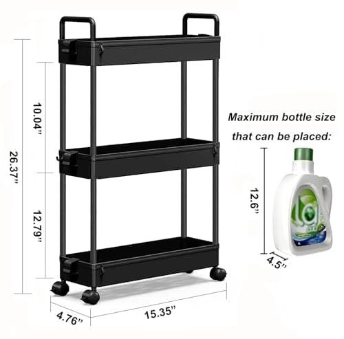 Detalle 2 de SOLEJAZZ Carro Deslizante de 3 Niveles para Cocina y Más