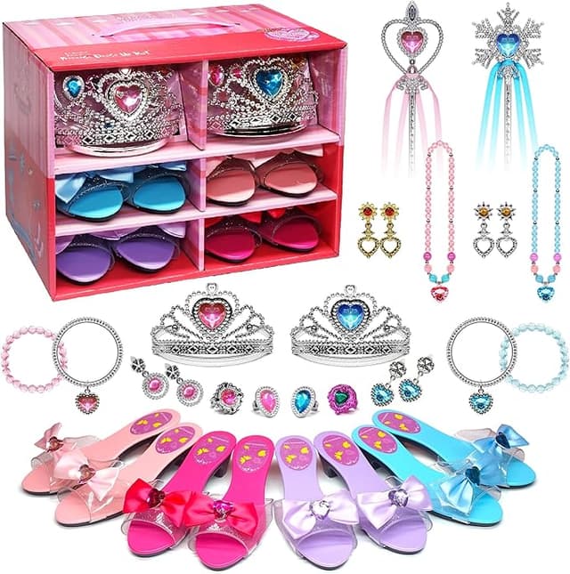 Imagen de Zapatos de Princesa para Niñas con Corona y Joyería 👑 en OfertitasTOP