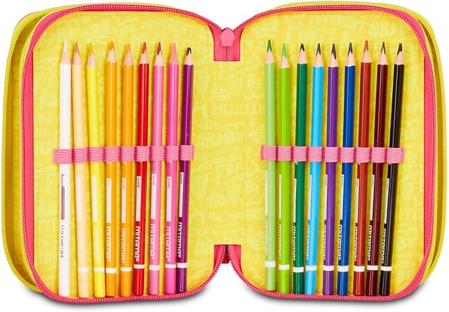 Detalle 2 de Mitama Federmäppchen mit 3 Fächern und 47-teiligem Set für die Grundschule (mehrfarbig)