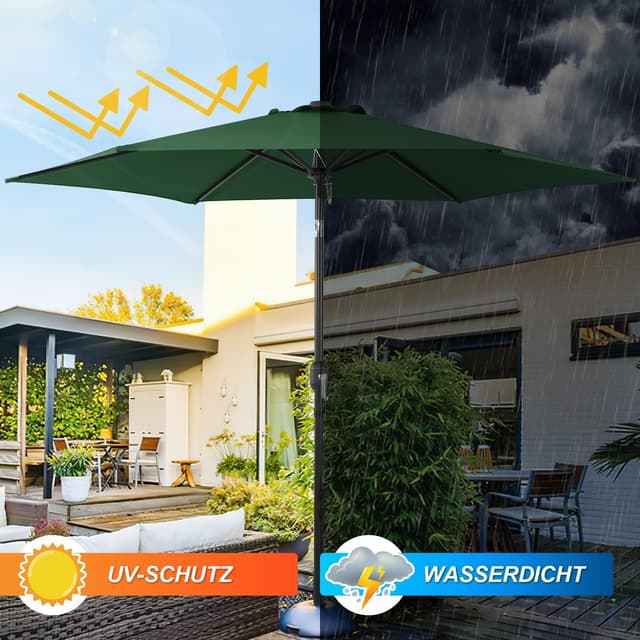 Detalle de Ollewiellan Parasol diametre 350/270 cm avec manivelle – toile UPF 50+ et protection imperméable