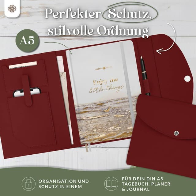 Thumbnail 1 de Lebenskompass Buchhülle – Buchtasche aus veganem PU