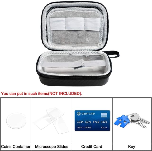 Detalle de Jiusion hard travel storage carrying case for Carson MicroBrite Plus and MicroFlip microscopes