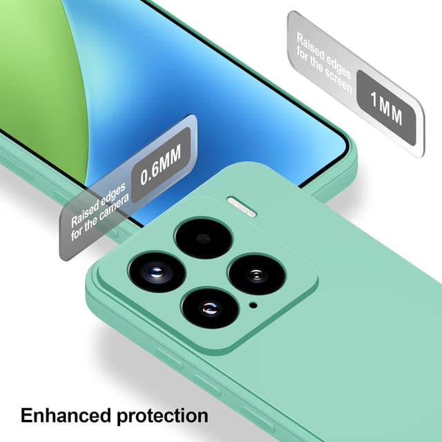 Detalle de Btstring Hülle für Xiaomi 15 – Silikon-Case mit Mikrofaserfutter und Rundumschutz (Matcha Grün)