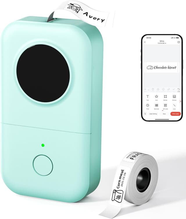 Detalle de Phomemo D30 Bluetooth Label Maker (Green) for pocket-sized label printing
