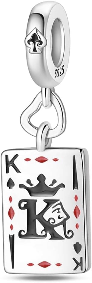 Detalle de QIKAOLA S925 Sterling Silber Charm Perlen im Tarotkarten-Design für Pandora-Armbänder und Ketten