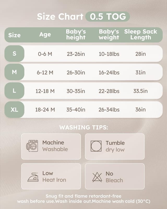 Thumbnail 4 de Yoofoss Baby Sleep Sack 0–6 Months, 3 Pack