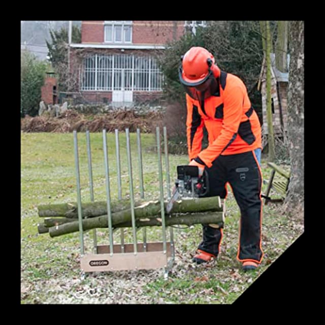 Detalle de Oregon 575780 Universal Typ A Kettensägen-Sicherheitsleggings mit verstellbarem Frontschutz