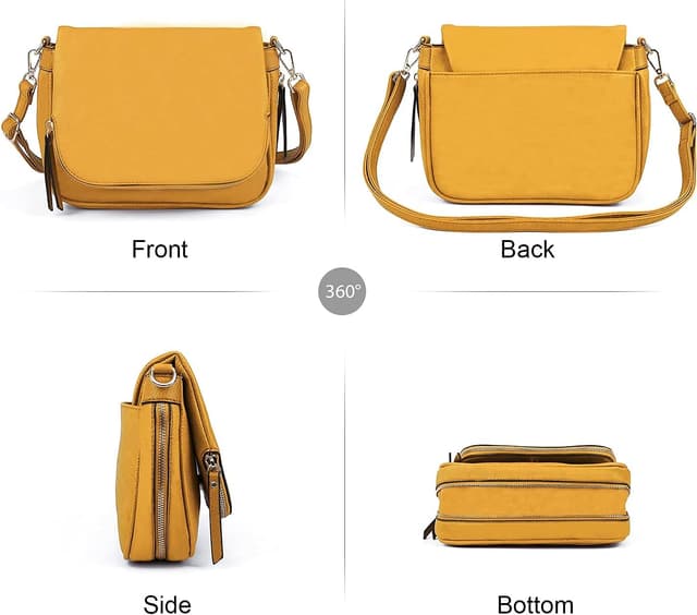 Detalle de GLITZALL borsa a tracolla da donna con tasche multiple e patta con zip