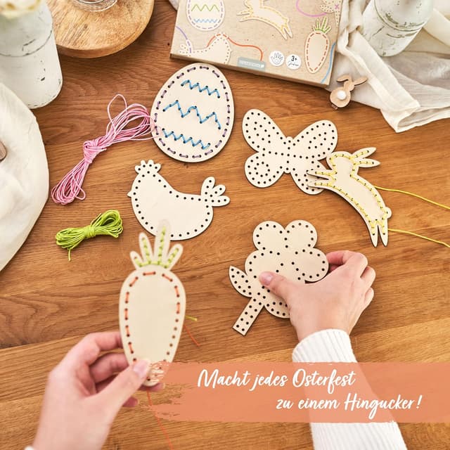 Thumbnail 4 de Papierdrachen DIY-Fädelset aus Holz für Ostern