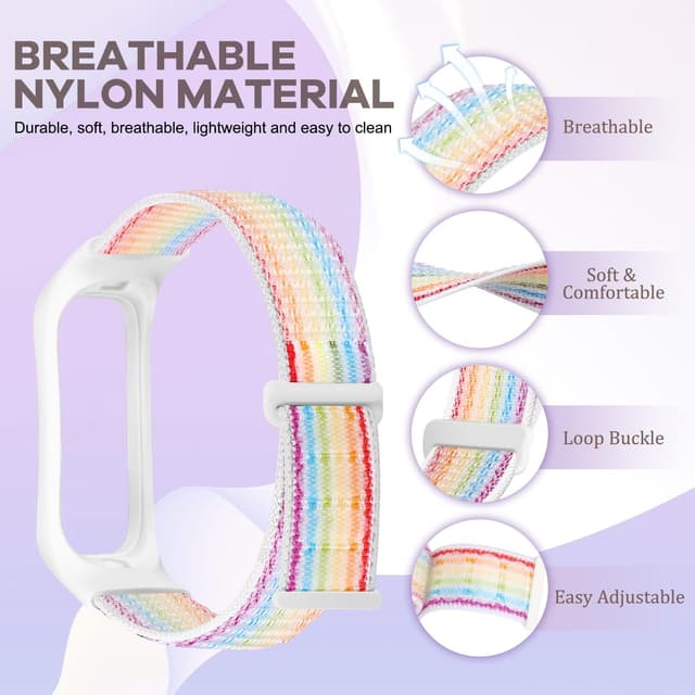 Detalle de Huamanlou Nylon-Armband kompatibel mit Samsung Galaxy Fit 2 (Sport-Ersatzarmband)