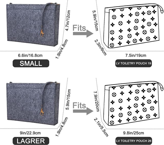 Detalle de Soyizom Kulturbeutel Organizer Einsatz aus Filz (19/26) mit D-Ring & Reißverschlusstasche