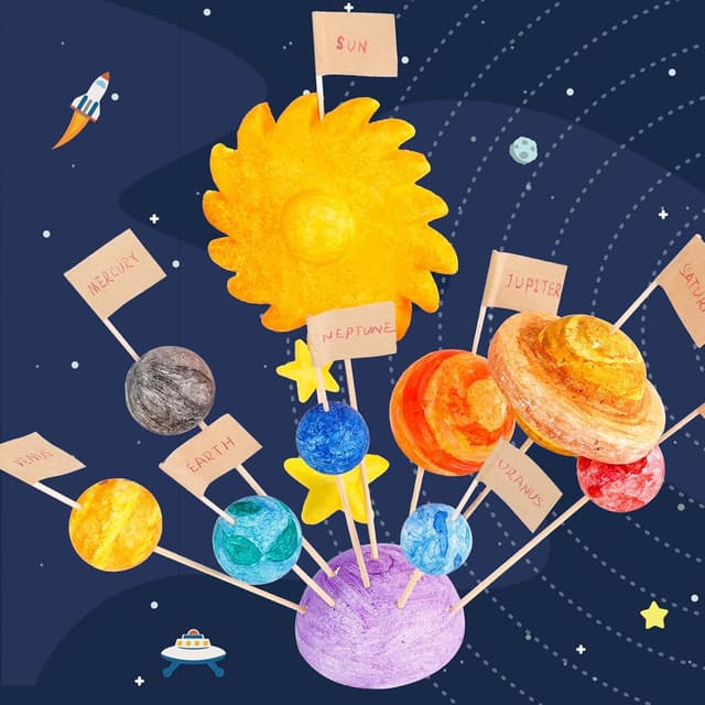 Detalle de Pllieay 63PCS Solar System Foam Ball Kit for Space STEM Projects