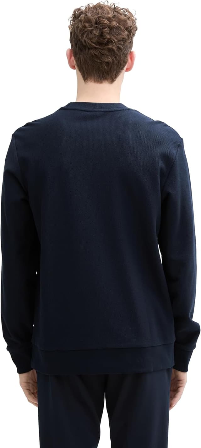 Detalle de TOM TAILOR 1045710 Maglia di Tuta da Uomo: felpa a maniche lunghe comoda