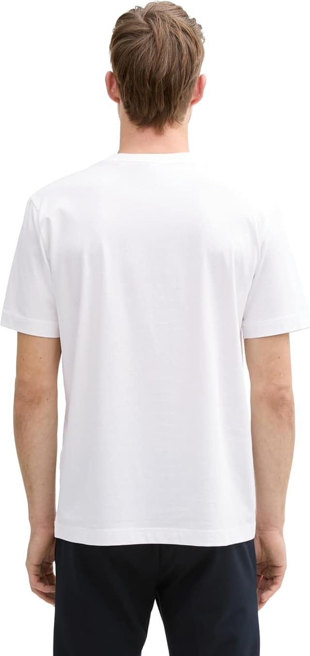 Detalle 2 de TOM TAILOR 1045664 T-Shirt da uomo tinta unita con stampa sul petto