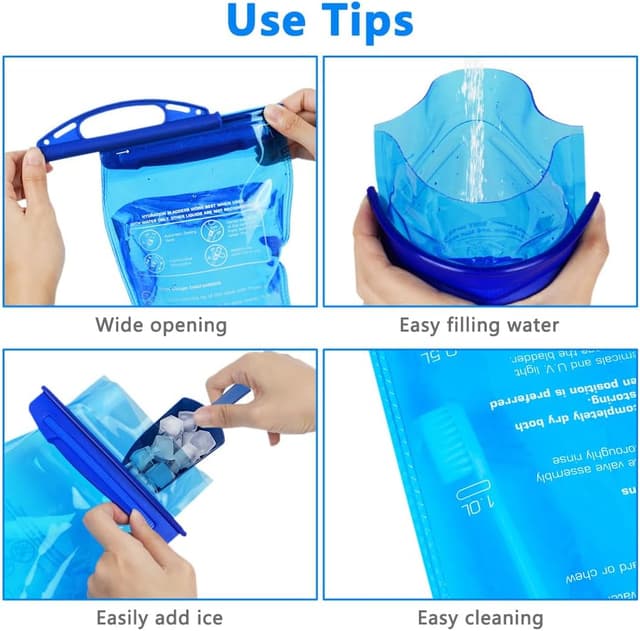 Detalle de flintronic 2L BPA-free Hydration Bladder with insulated tube (leak-proof replacement reservoir)