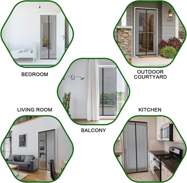 Thumbnail 6 de Cinkee Magnet-Fliegengitter für Balkontür & Tür 120 x 210 cm (Klebemontage, schwarz)