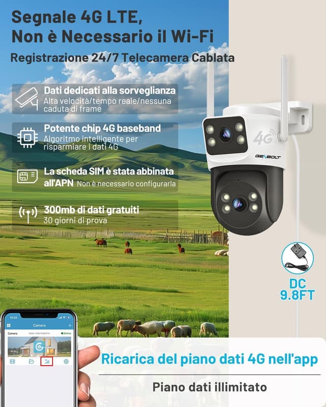 Detalle de GENBOLT 4G LTE Telecamera IP66 esterna