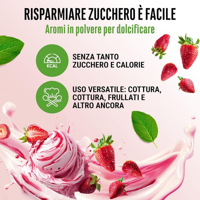 Detalle de Polvere di Aromi Vaniglia 250 g FLAVOR CRAFT per gelato alla fragola e dolci: uso versatile